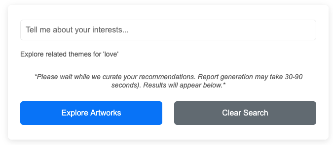 Art Explorer sample search results